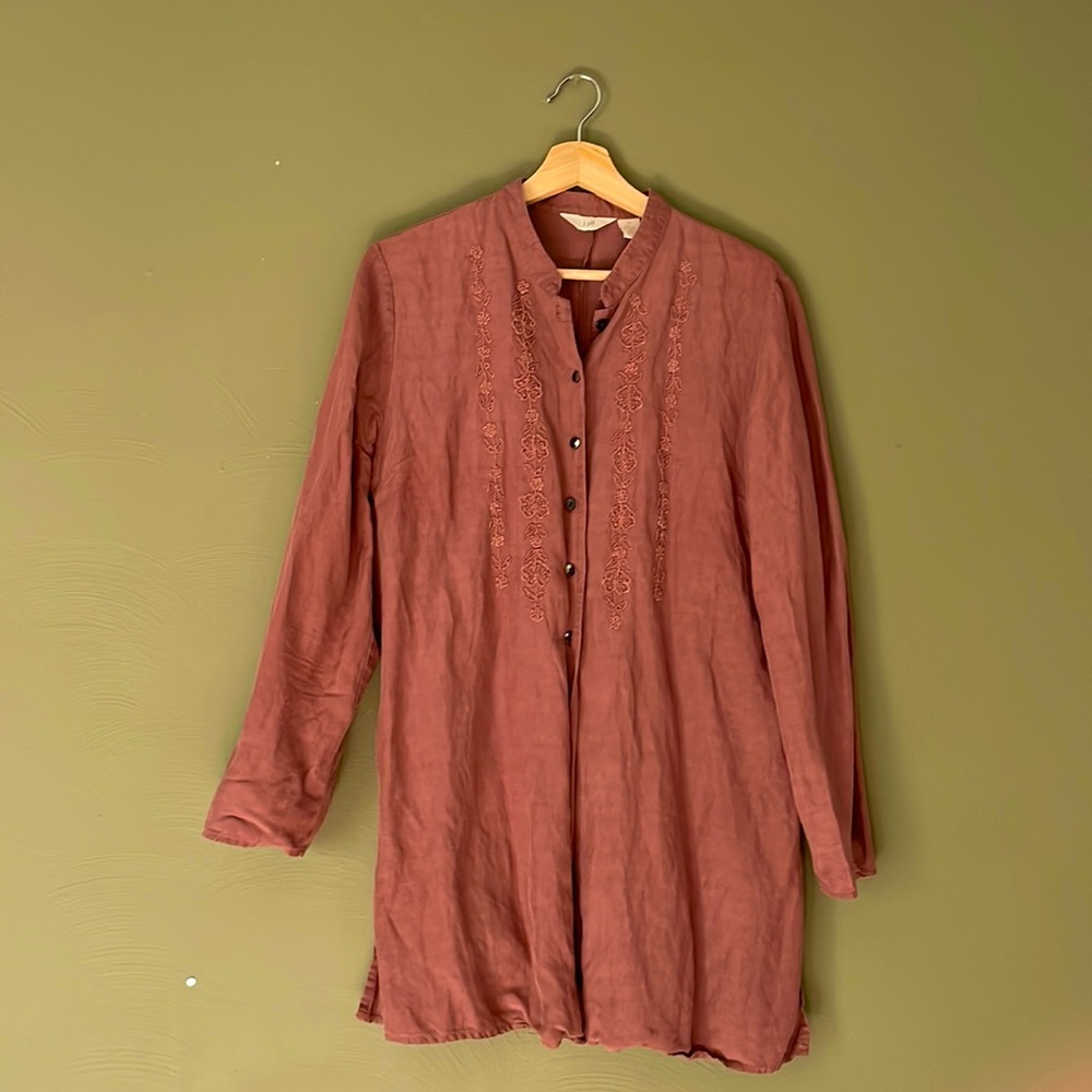 J. Jill linen tunic - size 10 - beautiful dusty rose color